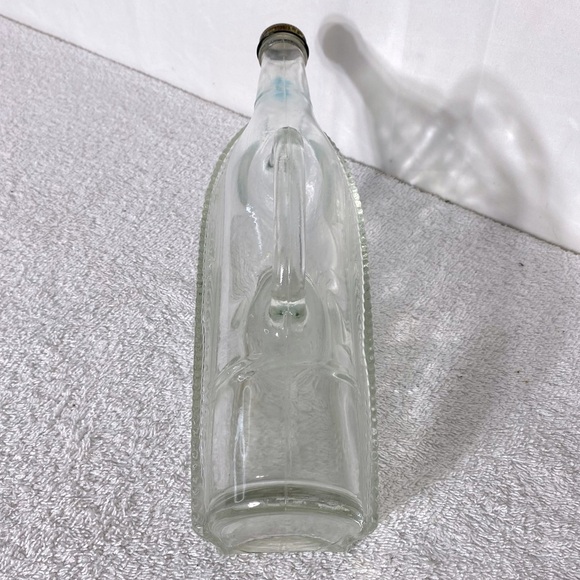 Vintage Unique Clear Glass Ship Decanter Bottle W Lid - Picture 6 of 16